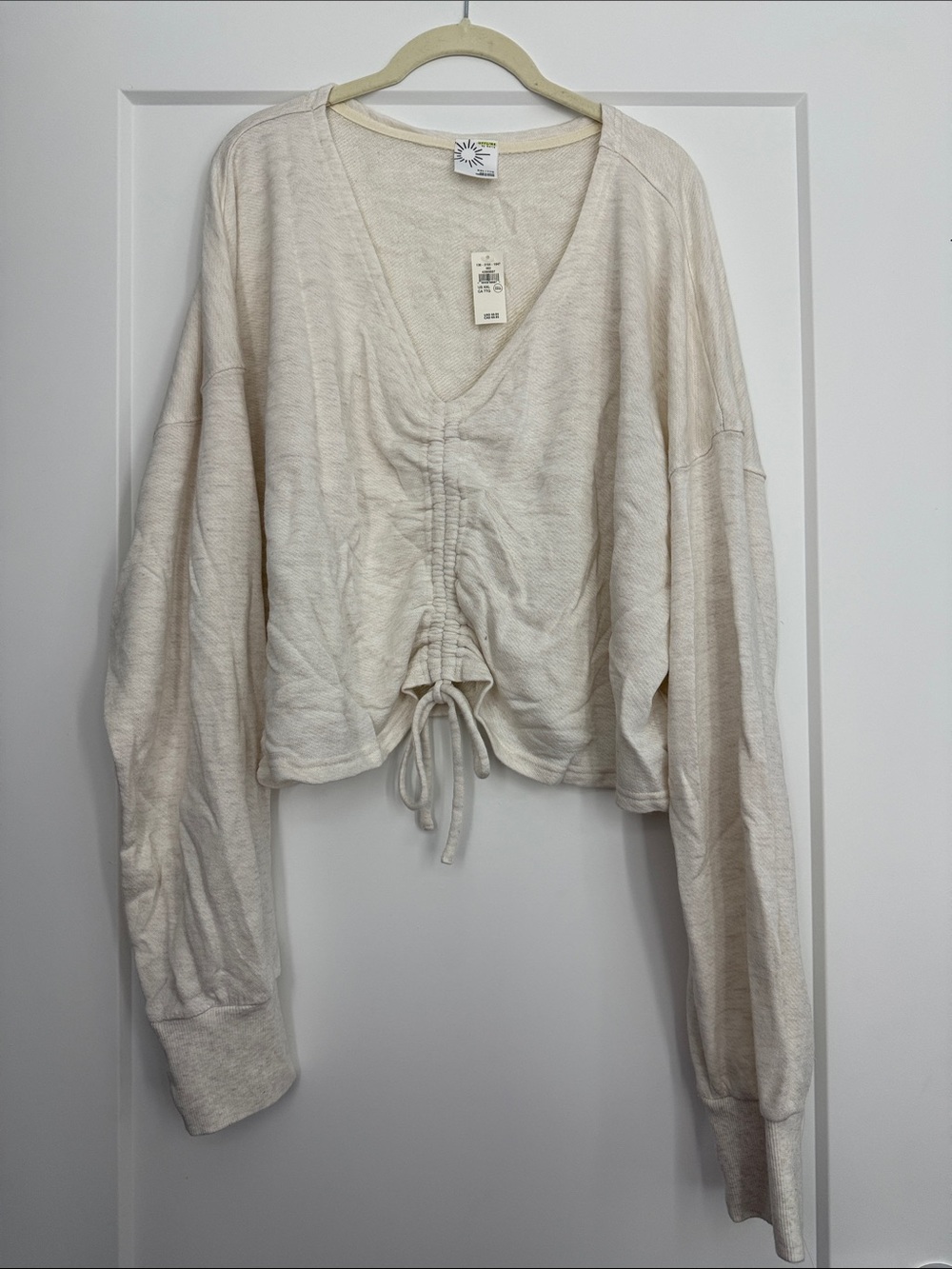 Offline by Aerie Terry Clinched Front CrewneckSize XXL NEW WITH TAGS Cream